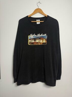 John Labatt Black Long Sleeve Graphic Tee Vintage London Ontario